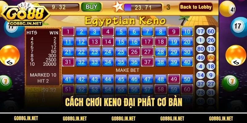 Cách chơi Keno Đại Phát cơ bản
