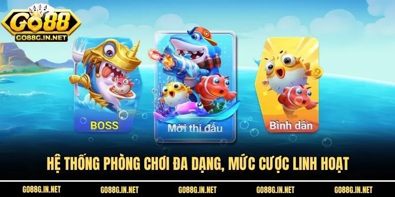Hệ thống phòng chơi đa dạng, mức cược linh hoạt